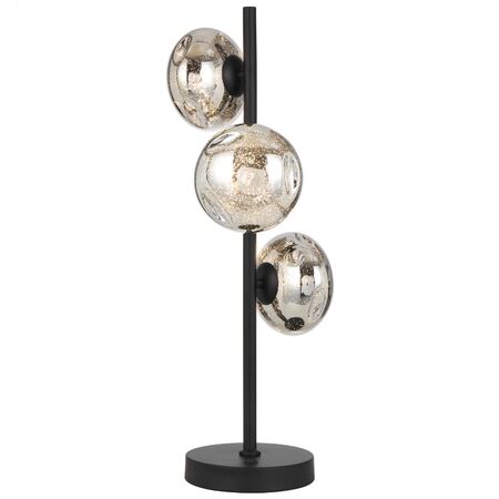 Table Lamp 3 Light G9 Inline Switch Black Matt Mirror Varlin Telbix