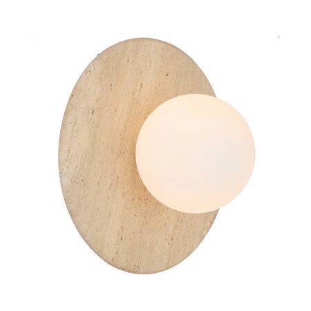 Wall Light G9 IP44 250mm Black Travertine Clear Prism Varon Telbix