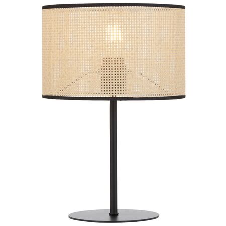 Table Lamp E27 Inline Switch Black Natural Velice Telbix