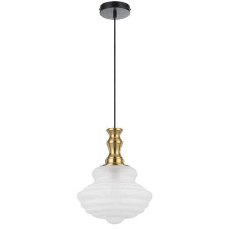Pendant Light E27 265mm Antique Gold Frost Verdun Telbix