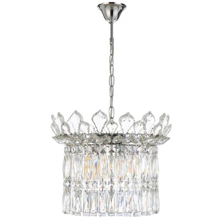 Pendant Light 6 Light E14 400mm Chrome Crystal Virell Telbix