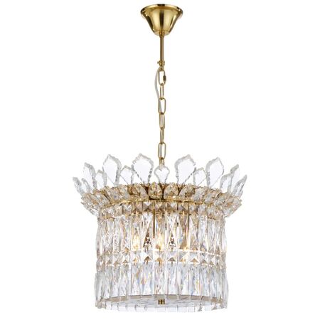 Pendant Light 6 Light E14 400mm Gold Crystal Virell Telbix