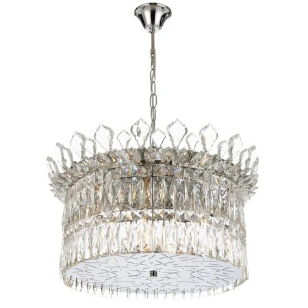Pendant Light 9 Light E14 560mm Chrome Crystal Virell Telbix