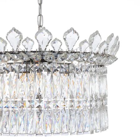 Pendant Light 9 Light E14 560mm Chrome Crystal Virell Telbix