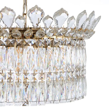 Pendant Light 9 Light E14 560mm Chrome Crystal Virell Telbix
