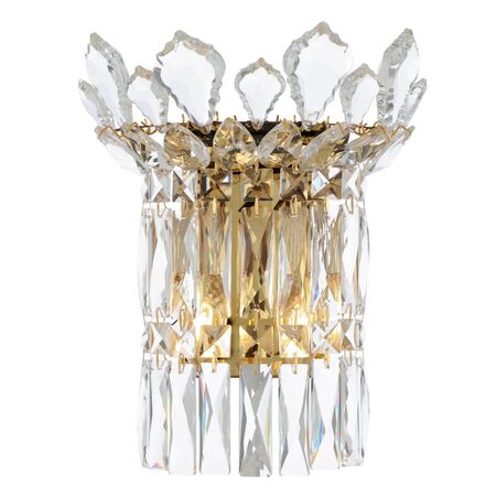 Wall Light 2 Light E14 Gold Crystal Virell Telbix