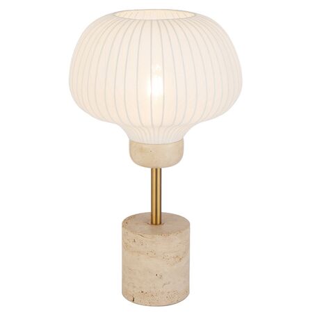 Table Lamp E27 Inline Switch Beige Travertine Ivory Vybor Telbix
