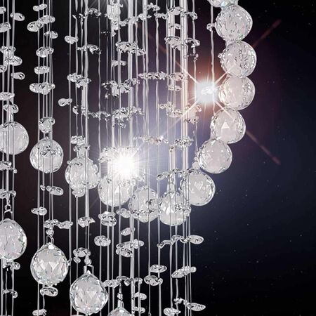 Pendant Light 5 Light GU10 1200mm Chrome Clear Savina Telbix