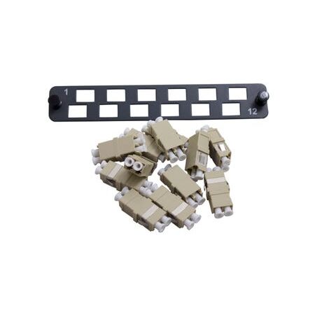 24F Flat Fibre Panel Kit LC Duplex OM1 Ports 1-12 L Type MSS Data