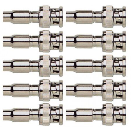 BNC Connector Male Pack of 10 Nickel-Plated Ness