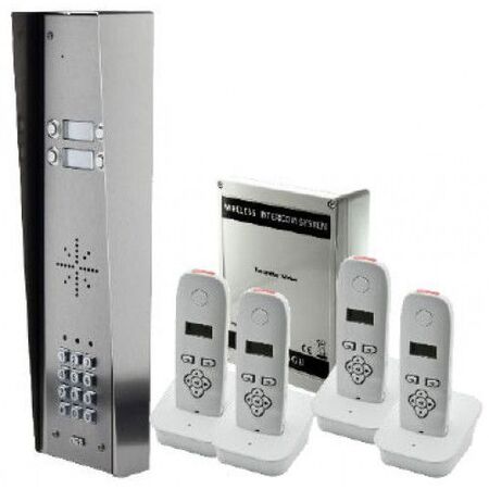 Wireless Intercom with 4 Handsets 100m Weather-Resistant iCentral