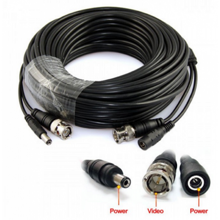 Coaxial and Power Cable with Connectors Both Ends 18m Hikvision
