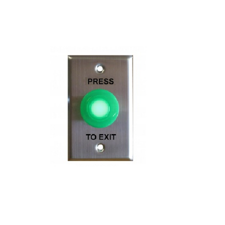 Illuminated Exit Button Mushroom Head Green LED Ness