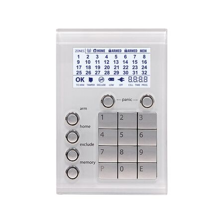 Premium Security Keypad High Contrast LCD Glass-Look White Ness