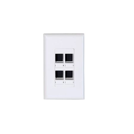 4-Jack Wall Plate White Ness