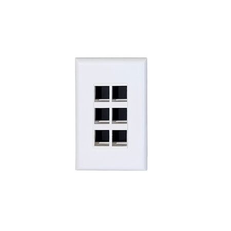 6-Jack Wall Plate White Ness