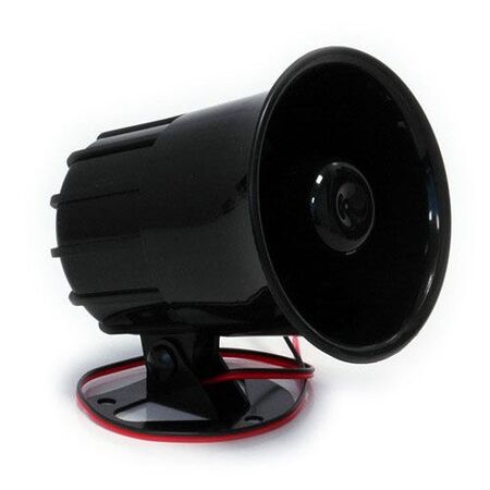 12V Security Siren 110dB Adjustable Mounting Black Ness