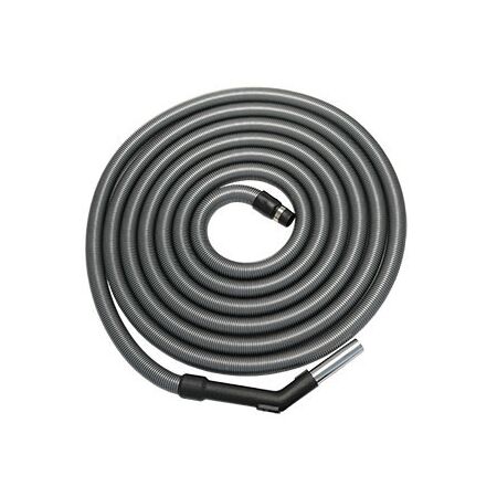 Central Vacuum Hose 10m Silver Screw-On End Cuff Valet