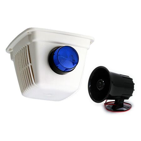 External Siren Kit 12V Blue Strobe with Cover Ness
