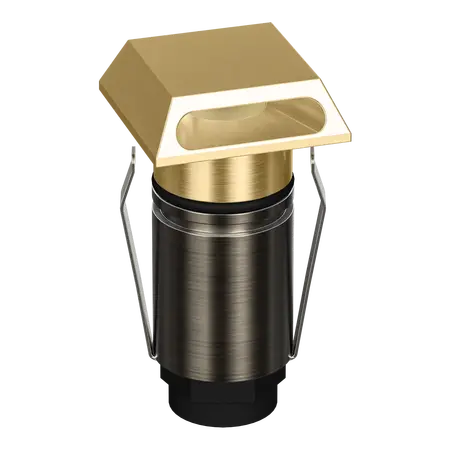 Emit Deck Light 25mm 1W Tri-Colour 12/24V Square Slot Brass Domus