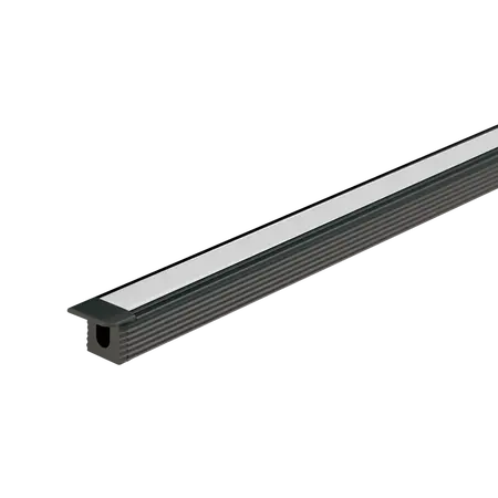Micro Recessed LED Profile Opal Diffuser Black 3m Length Domus