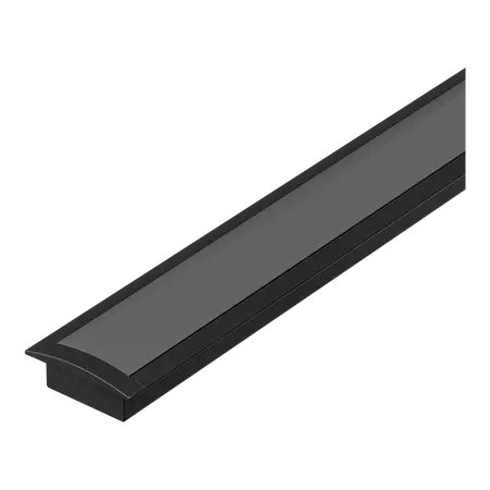 Nova-17 Recessed LED Profile Black Diffuser Black Per Metre Domus