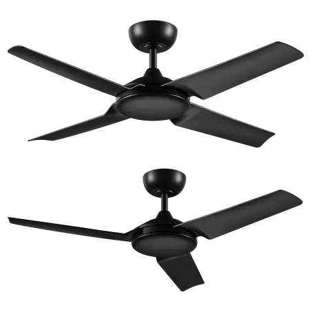 Nevada 48 Inch 1220mm Smart DC Ceiling Fan 4 Blade Black Domus
