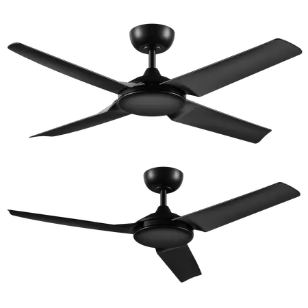 Nevada 52 Inch 1320mm Smart DC Ceiling Fan 4 Blade Black Domus