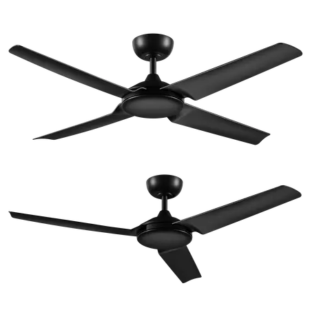Nevada 56 Inch 1420mm Smart DC Ceiling Fan 4 Blade Black Domus