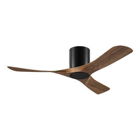 Tundra 48 Inch Smart DC Ceiling Fan 3 Blade Black/Walnut Domus