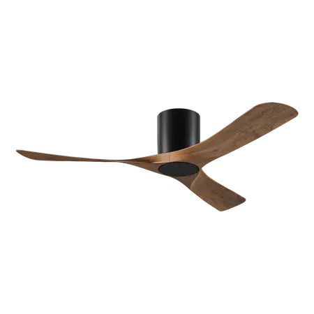 Tundra 52 Inch Smart DC Ceiling Fan 3 Blade Black/Walnut Domus
