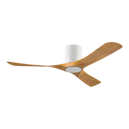 Tundra 52 Inch Smart DC Ceiling Fan 3 Blade CTC White/Oak Domus
