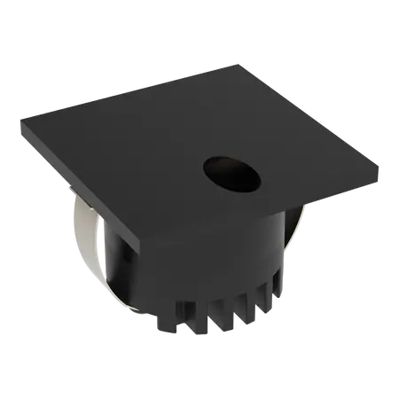 Aura Square LED Step Light Narrow Fascia 3W 240V IP20 Black Domus