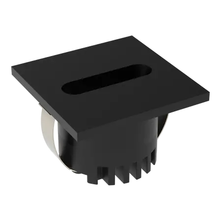 Aura Square LED Step Light Slot Fascia 3W 240V IP20 Black Domus