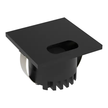 Aura Square LED Step Light Wide Fascia 3W 240V IP20 Black Domus