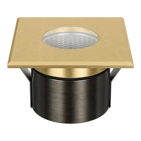 Emit Deck Light 85mm Tri-Colour 12/24V Square Open Brass Domus