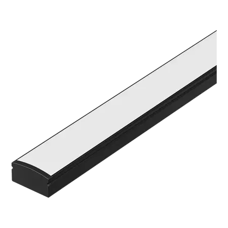 Nova-17 Surface LED Profile Opal Diffuser Black 3m Length Domus