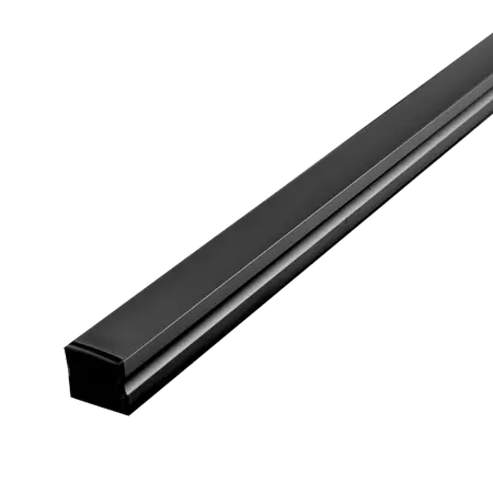Omega-17 Surface LED Profile Black Diffuser Black Per Metre Domus