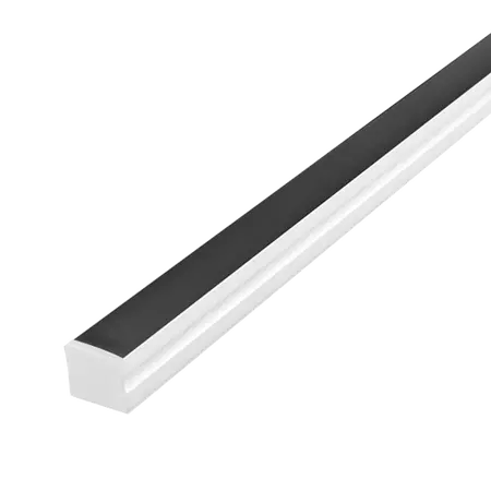 Omega-17 Surface LED Profile Black Diffuser White Per Metre Domus