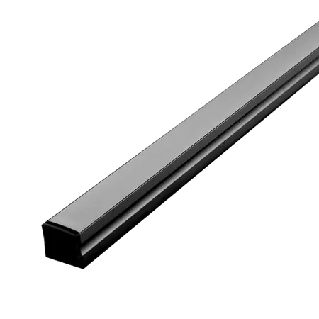 Omega-17 Surface LED Profile Opal Diffuser Black Per Metre Domus
