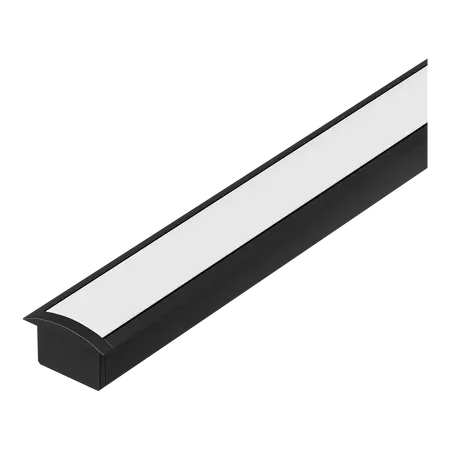 Opti-REC Recessed LED Profile Opal Diffuser Black Per Metre Domus