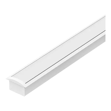 Opti-REC Recessed LED Profile Opal Diffuser White Per Metre Domus