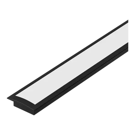 Nova-24 Recessed LED Profile Opal Diffuser Black Per Metre Domus