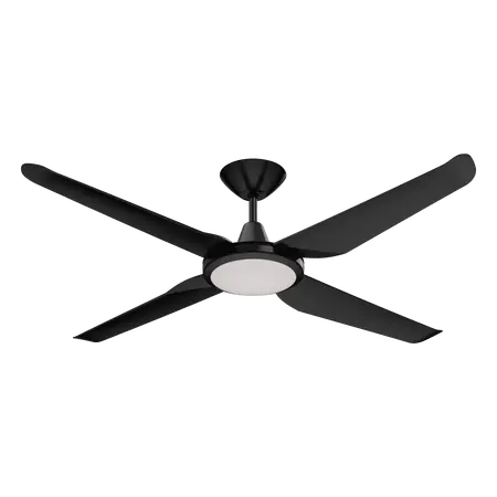 Motion 52 Inch DC Ceiling Fan with LED Light 4 Blade Black Domus