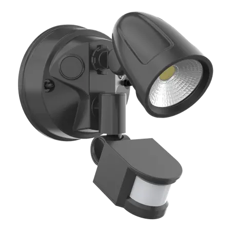 Muro-Pro-15S LED Exterior Spotlight 15W with Sensor Black Domus