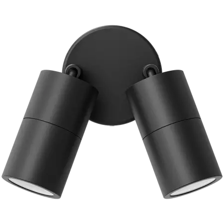 Shadow Exterior Wall Light 2 Light Adjustable 12V Black Domus