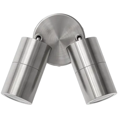 Shadow Exterior Wall Light Twin Adjustable Stainless Steel Domus