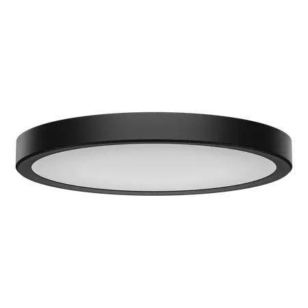 Slenda Round LED Oyster Ceiling Light 250mm 8/13W Black Domus