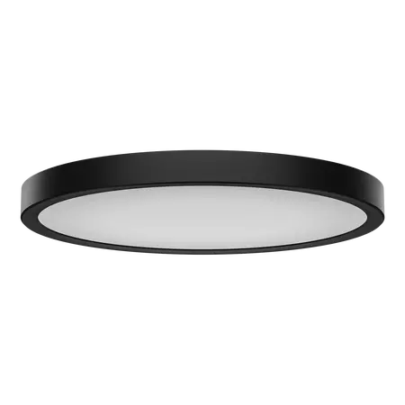 Slenda Round LED Oyster Ceiling Light 300mm 12/18W Black Domus