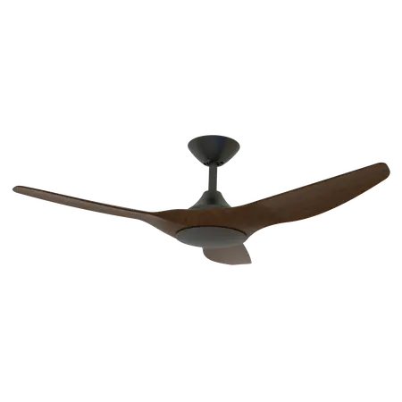 Strike 48 Inch 1220mm DC Ceiling Fan 3 Blade Black/Walnut Domus